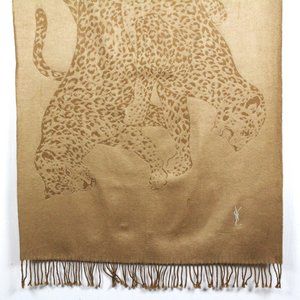 YSL Very Rare 1980s Vintage Leopard Shawl